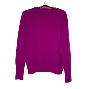 French Connection Mock Neck Sweater Magenta Bright Vibrant Fitted Pullover XL